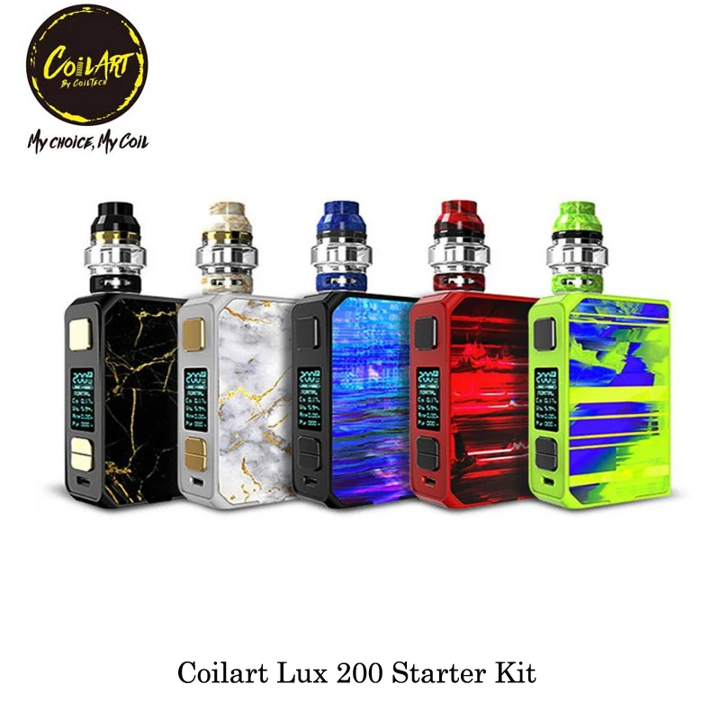 Оригинальная Смола Coilart Lux 200 LUX Вт TC коробка мод электронная сигарета 25 мм с сеткой