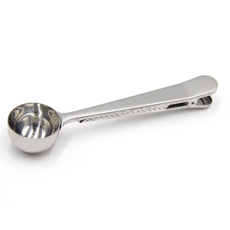 Amy Stainless Steel Coffee Scoop with Bag Seal Clip Milk Powder Flesh