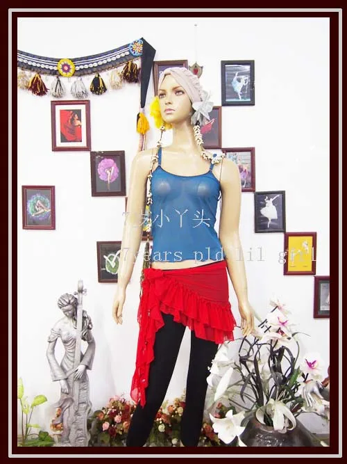 

Transparent thin belly danc vest top C921