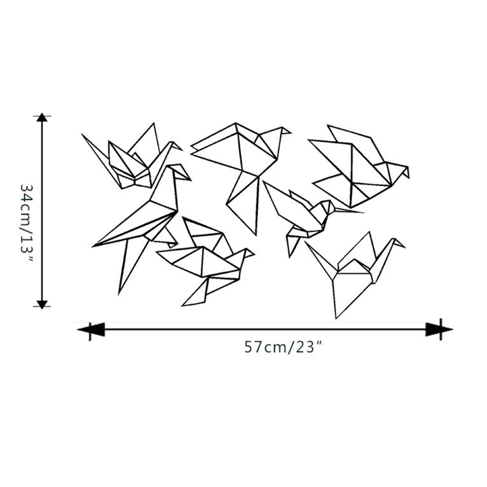 Геометрические оригами птицы настенные наклейки Детские художественный Декор Летающие птицы виниловые наклейки