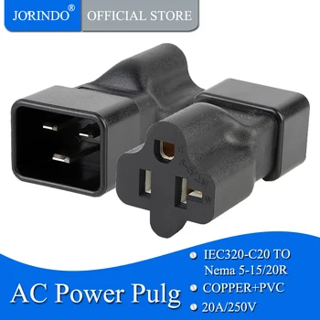 

JORINDO IEC320 C20 TO 5-15R,IEC C20 to Nema 5-15/20R Comb Adapter,PS Plug to Nema 5-20R 20Amp AC Power Adapter, C20 TO 5-20R
