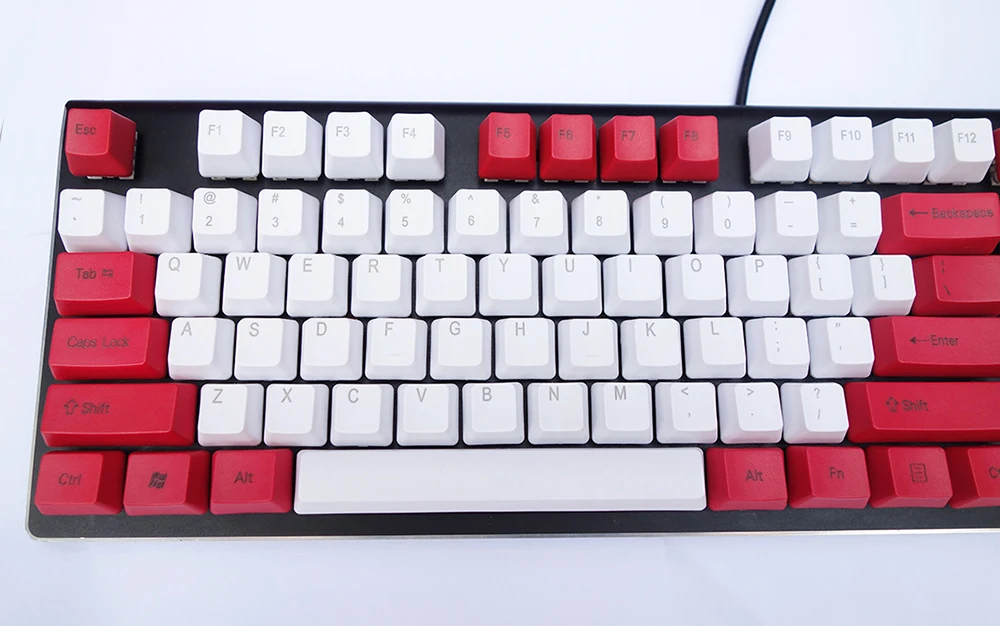 NPKC OEM PBT колпачки для клавиш бело красные смешанные ANSI ISO макет опция 61 клавиши 87 108