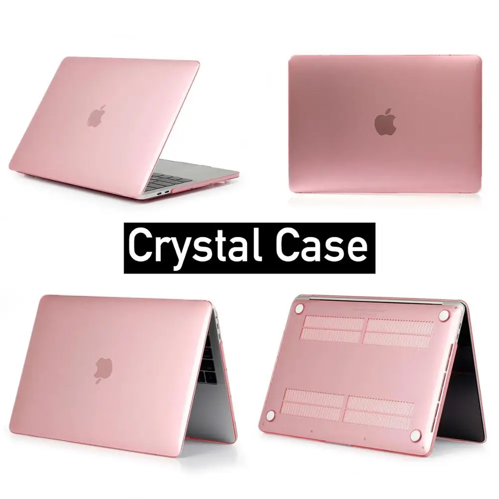 Новинка! Чехол для ноутбука MacBook Pro retina Air 11 12 13 15 дюймов, для mac new Air/Pro 13,3 15,4 A1708 A1706 A1707 с сенсорной панелью - Цвет: pink-crystal