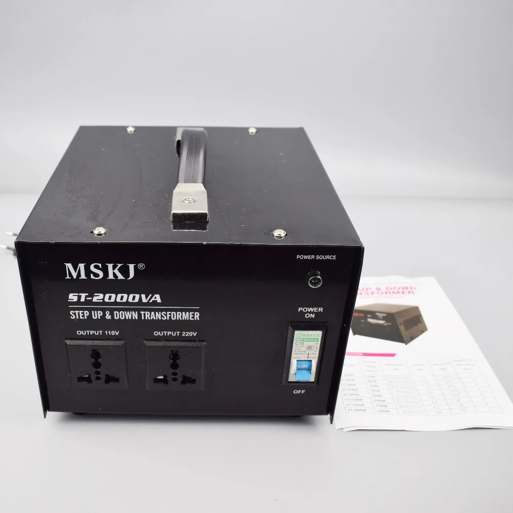 

ST-2000VA Copper single phase step up & down Voltage transformer AC power converter 220V and 110V converted to each other 2000W