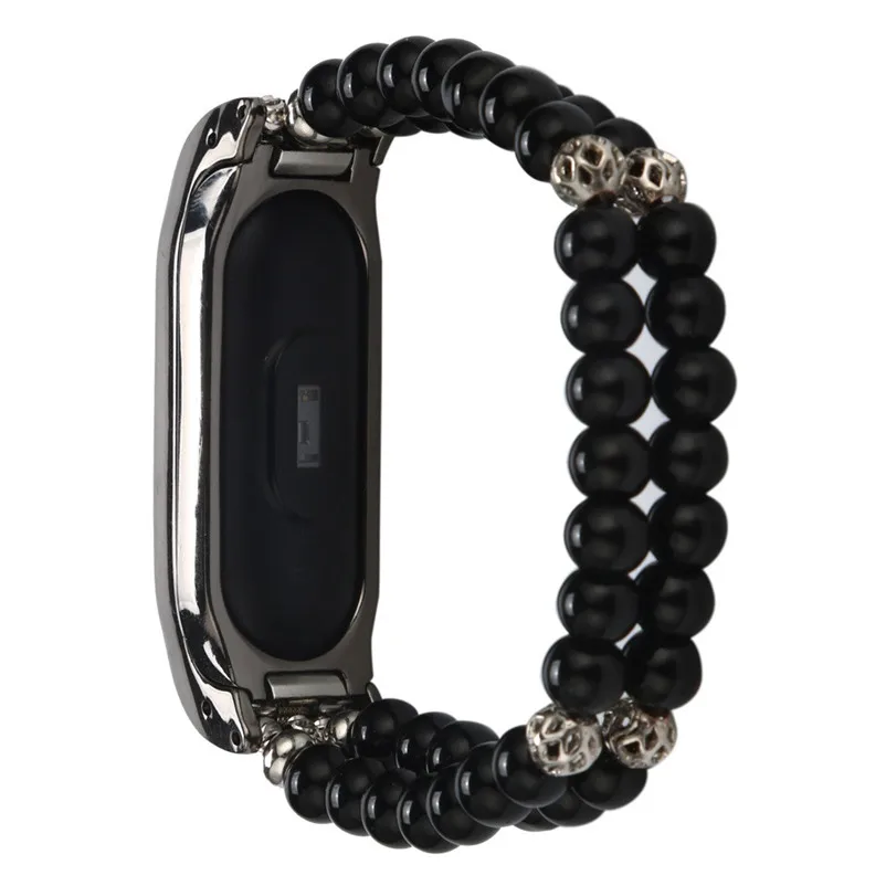 Stainless Steel Frame Strap For Mi Band 2 Pearl Agate Bracelet Jewelry Replacement Wristband Strap for Xiaomi Mi Band 2 40NT27 (4)