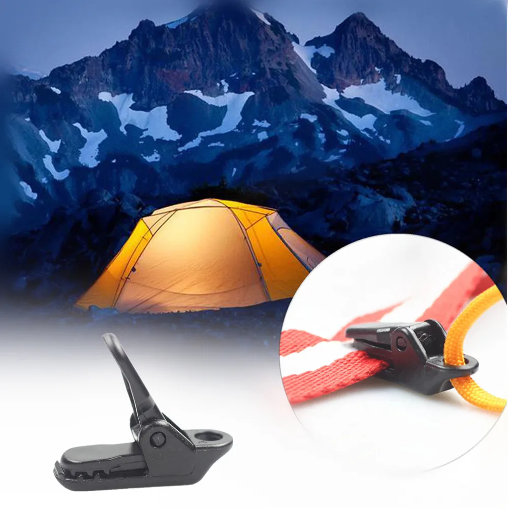 

Outdoor Survival EDC Multi Tool Camping Hiking 10Pcs Tent Awning Tarp Clamp Gripper Alligator Clip Outdoor Camping Fixed Clip