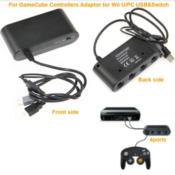 

4 Ports for GameCube Controller Adapter Converter for NS Nintendo WiiU/PC USB For Nintendo Switch Game Accessory