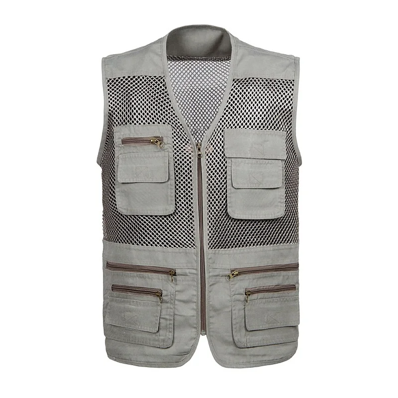 

Multi-pockets Out door Vest Men Professional Photography Cameraman Mesh Vest for Hunt Director Reporter Vests