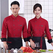 Autumn and Winter Chef Jacket Cook Coat Restaurant Kitchen Chef Uniform Comfortable Working Clothes Chef Uniforms Tooling