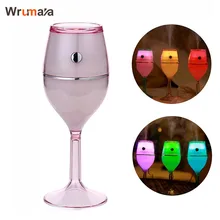 Wrumava 7 Color LED Night light Oil Diffuser Mist Adjustable Wine Glass Style Aromatherapy Cool Mist Humidifier lamp for car Spa