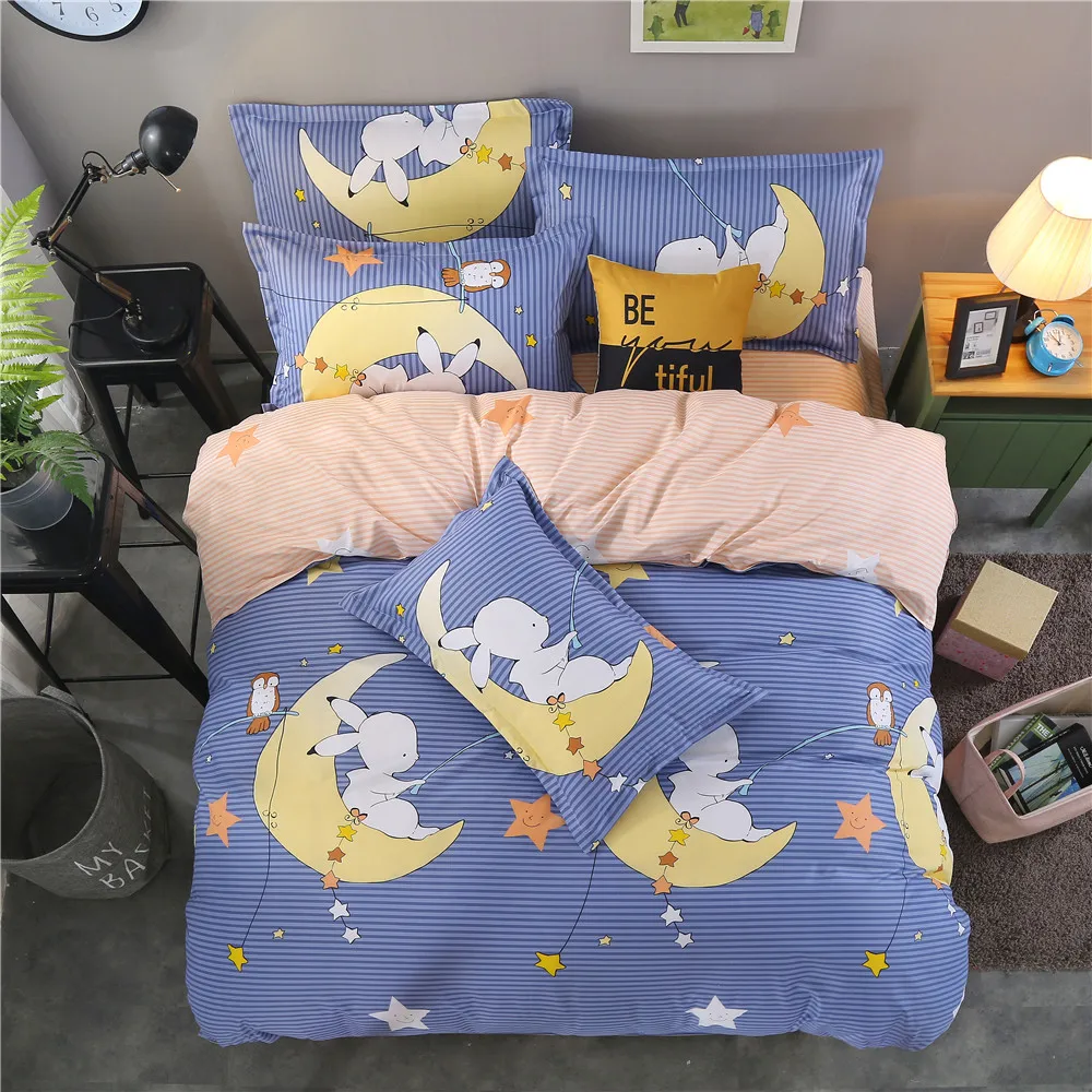 Waliicorners Nordic simplicity style geonetric pattern Duvet Cover sheets Bedding Set King queen full twin size Cute Girls bedclothes 3 378A0382 (2)