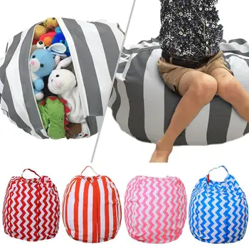 

Kids Toys storage bag organizer cotton Stuffed Animal Plush Toy Storage Bean Bag Soft Pouch Stripe storage bag clothing 5O0104