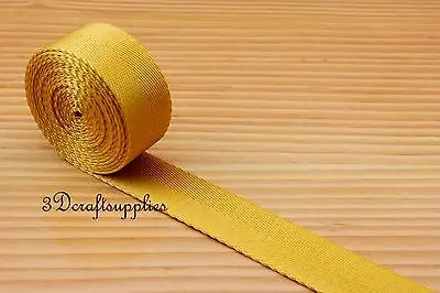 

5 yards 1 inch ( 25mm ) heavy weight nylon webbing Ruban for bag purse strap handles golden ZA78