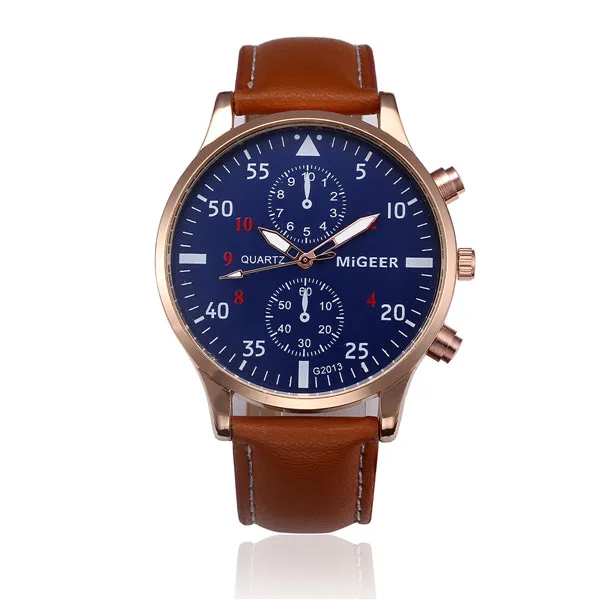Мужские часы Топ бренд Relogio Masculino Ретро дизайн мужские s спортивные часы Аналоговые кварцевые наручные часы мужские часы P40 - Цвет: Brown