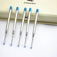 10 шт синяя металлическая ручка, заправка шариковой ручки, заправка тонкой точки, средний стандарт, для высокого качества, стильные чернила, шариковая ручка