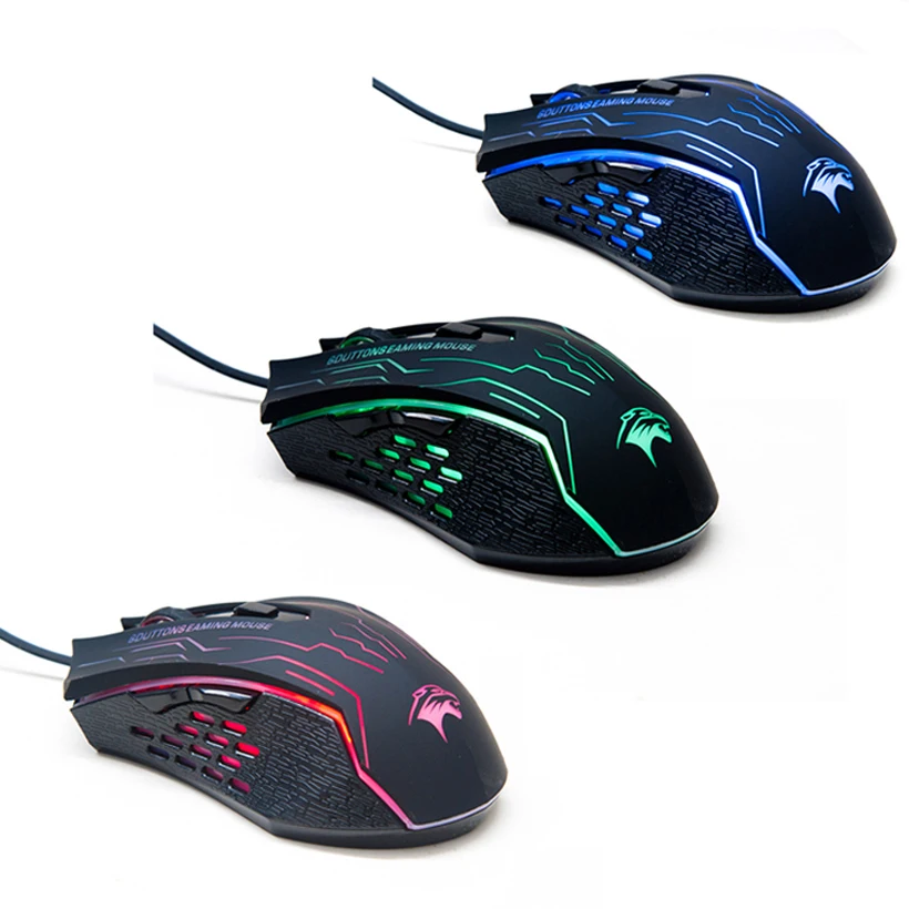 FORKA USB Wired Gaming Mouse 3200DPI 6Buttons Sound/Silent Optical Computer Mouse Mice Gamer for PC
