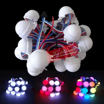 

New 20pcs /Lot DC12V WS2811 30mm Diffused LED Pixel Module Full Color 3LEDs 5050 RGB led lamp string D30 modules IP68 0.72W/PCS