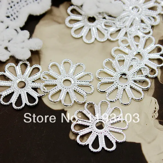 10PCS Silver plated 16mm RAW brass Filigree Jewelry Connectors Setting Cab Base Connector Finding (FILIG-S-2) | Украшения и