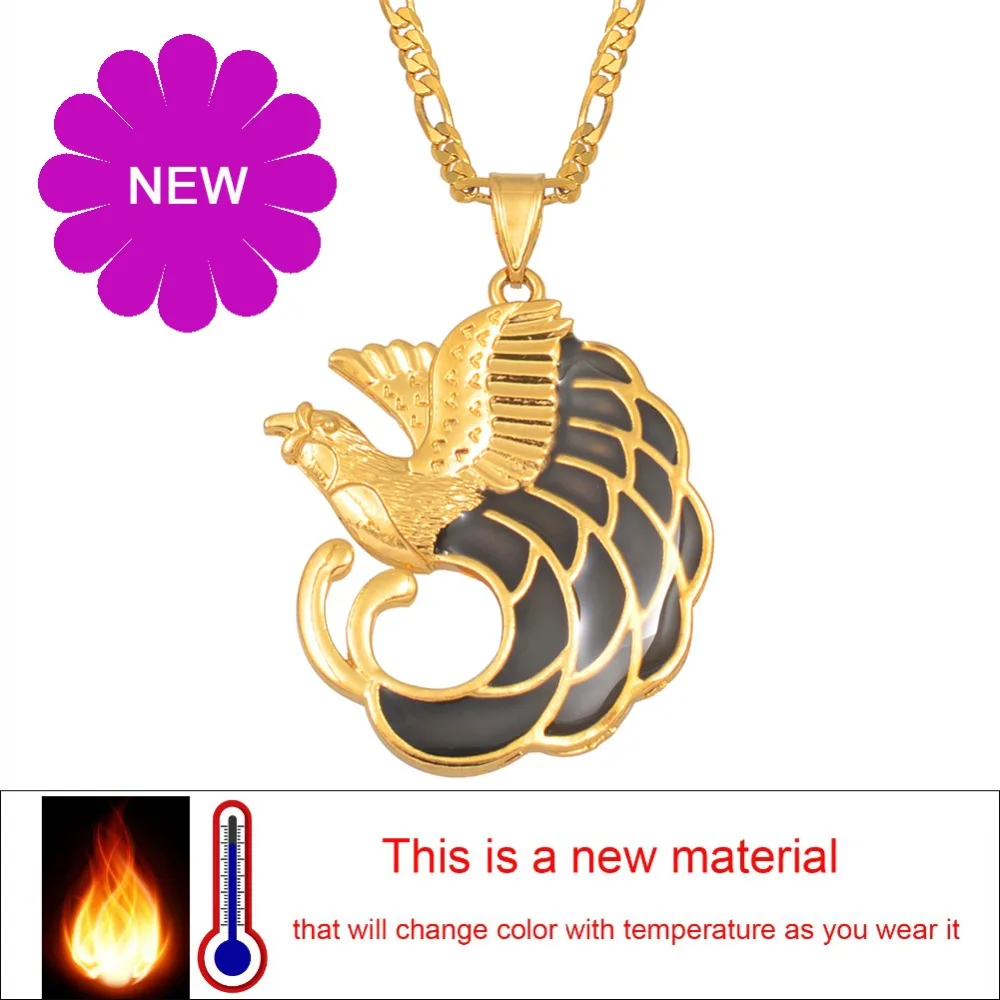 

Anniyo New Material Discolored Enamel PNG Bird Jewelry Pendant Necklaces Women Men Papua New Guinea Ethnic Jewellery #191606