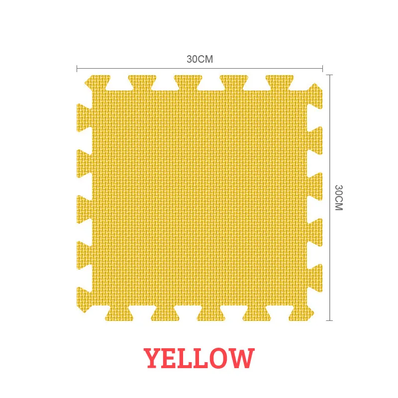 Детский игровой коврик, однотонный цветной коврик-пазл, EVA пены, детский коврик, 30X30X1 см, для спальни, школы, защитная напольная плитка - Цвет: yellow