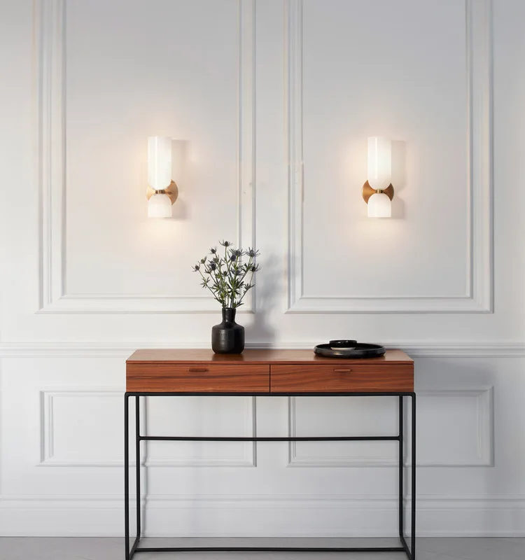 Скандинавский современный стеклянный настенный светильник, прикроватная тумбочка для спальни, гостиная, Проходное освещение, светодиодные бра, простой креативный дизайн, украшение для дома