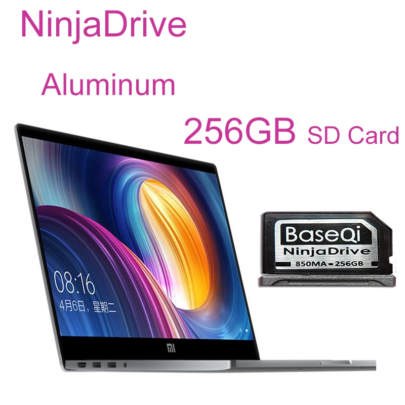  BaseQi Ninja Drive Aluminum 256GB Storage Expansion SD Card For Xiaomi MI Pro 15.6inch