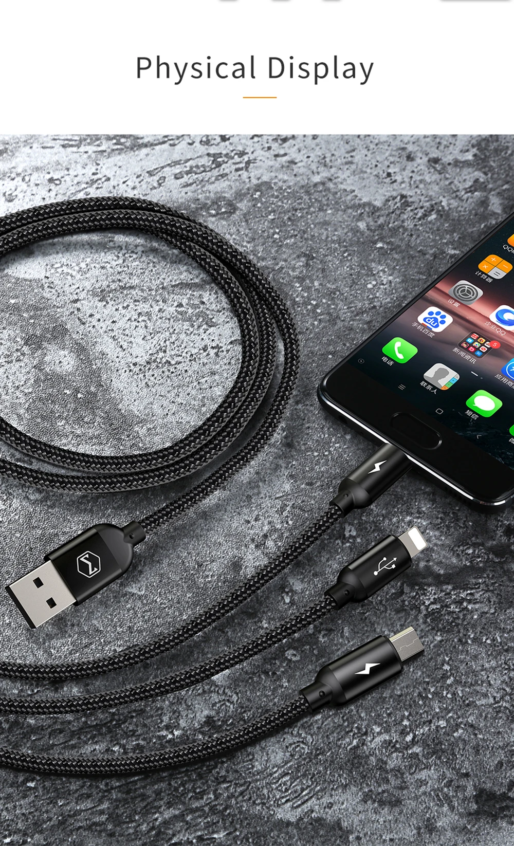 Mcdodo 3 в 1 3A USB кабель для iPhone X 8 7 Зарядка Micro USB кабель Тип C USB кабель для lightning samsung Android мобильный телефон