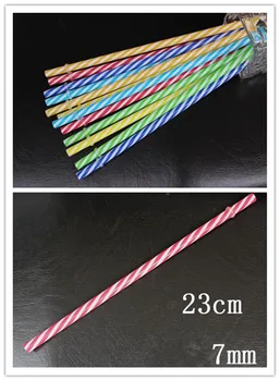 

New 1000 pcs Reusable Biodegradable Distored Color Beverage Hard Plastic Stripe drinking Straws