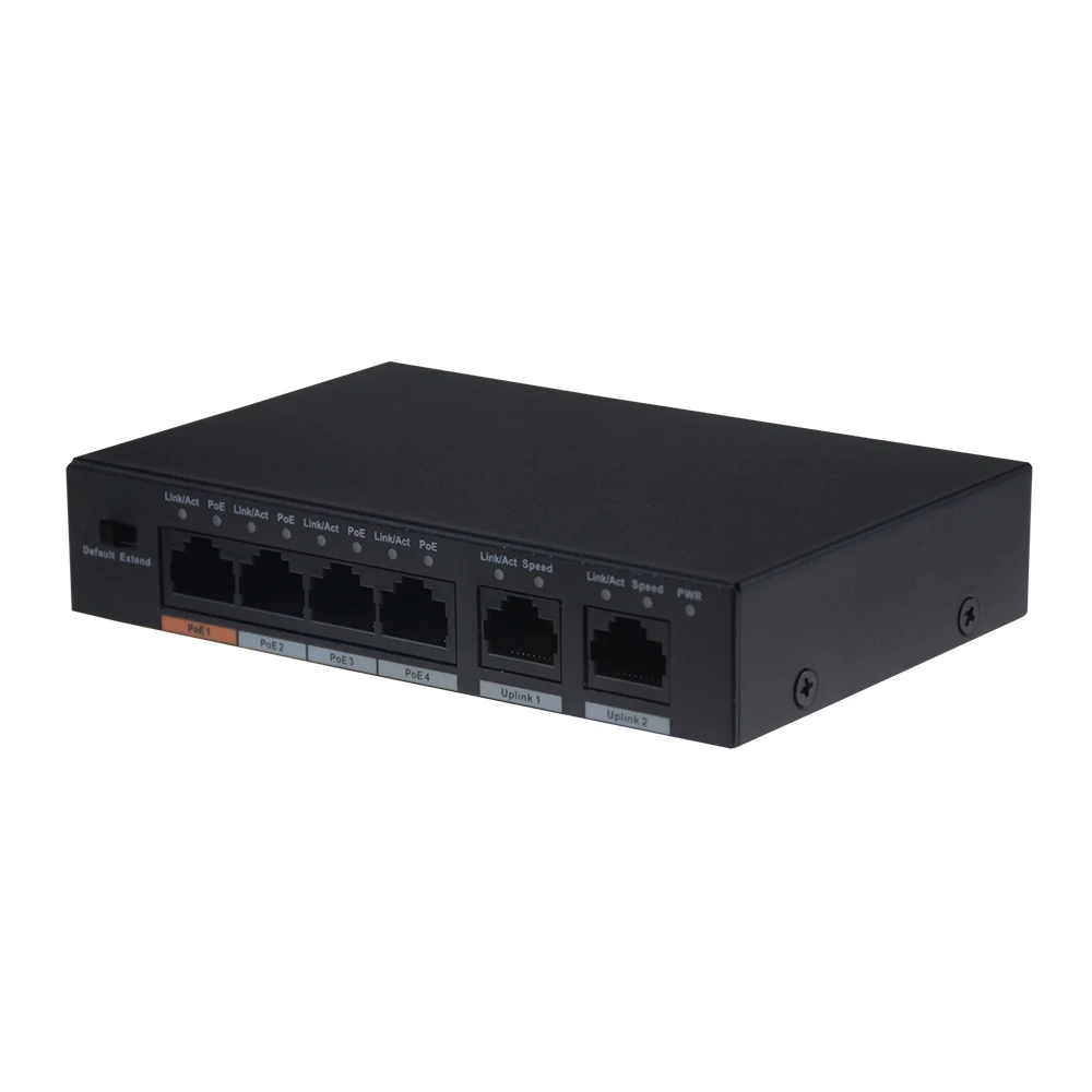 DH 4ch PoE коммутатор S1500C 4ET2ET DPWR 4CH Ethernet с 250 м power Transit Расстояние Поддержка + и протокол