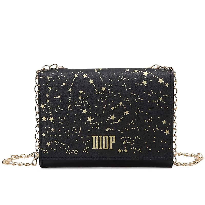 

Lady Stars Letter Printed Shoulder Bag New Korean Spring Summer Fashion Leather One-shoulder Bag Bright Small Square Bags TBG141