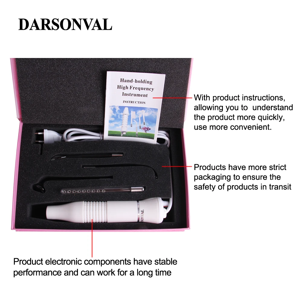 DARSONVAL portátil de alta frecuencia violeta púrpura luz acné Spot Remover masajeador, masajeador Facial cuidado de la piel dispositivo SPA - 5
