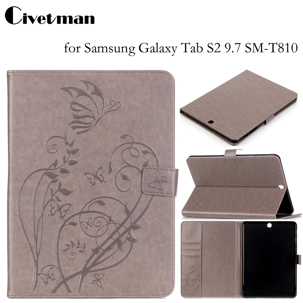 

Magnetic Wallet Covers for Samsung Galaxy Tab S2 9.7 SM-T810 T815 9.7 Stand Cases with Card Slots for Galaxy Tab s2 9.7