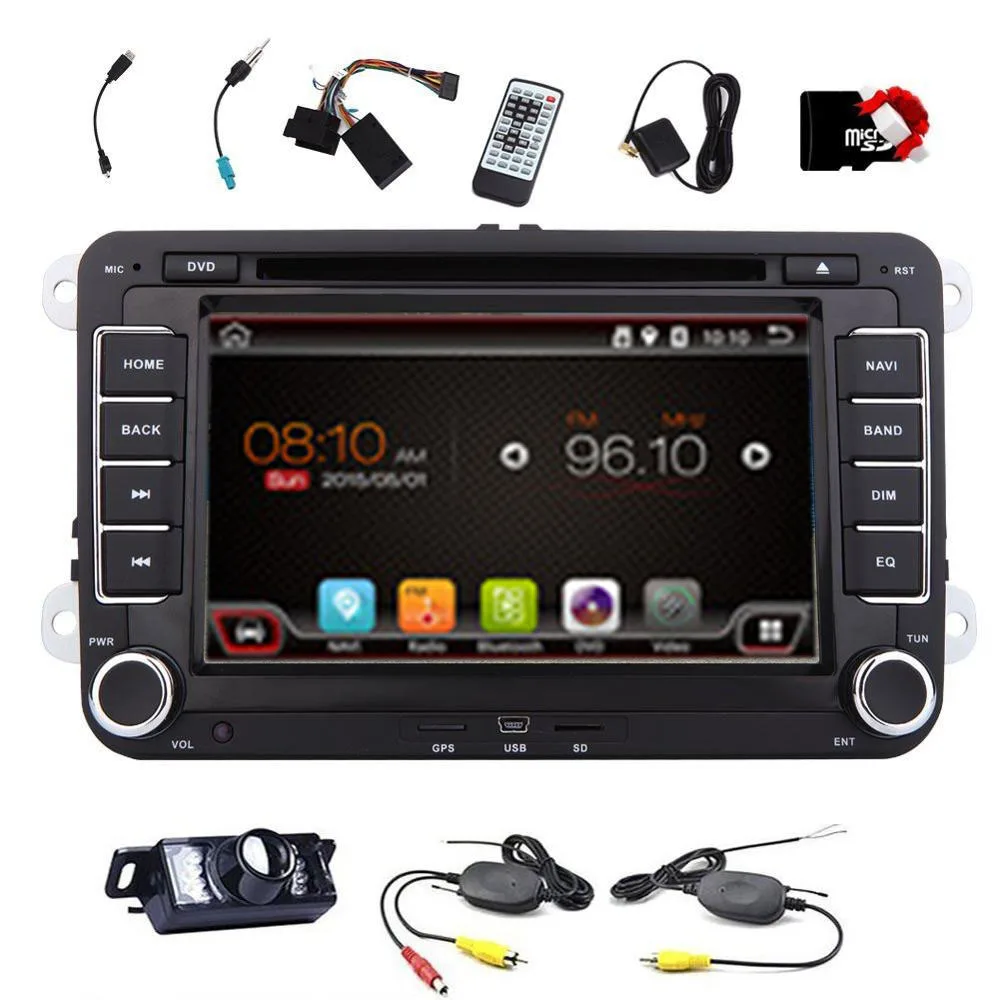 7'' Car GPS Navigation DVD CD Player Unit for Volkswagen Double Din HD