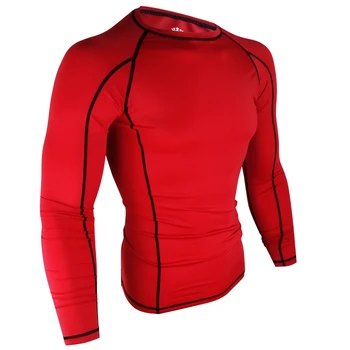 

2019 New MMA Long sleeves Tights Anti-wear clothing Quick-drying Breathable Cost-effective Indoor Solid color
