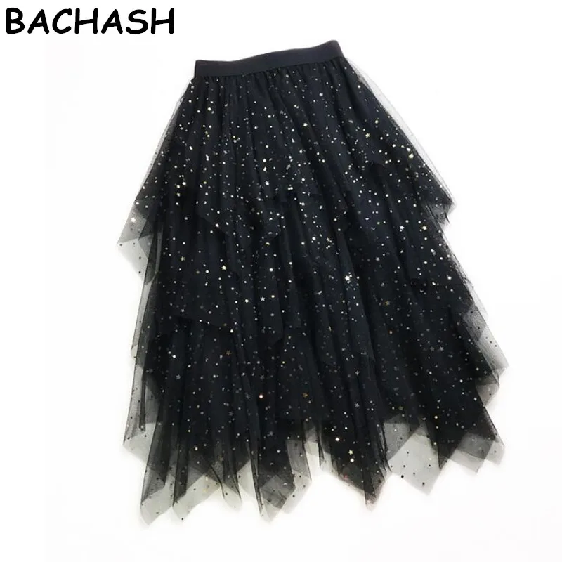 BACHASH пайетки юбки Для женщин s взрослый юбка эластичная плиссированная миди новые