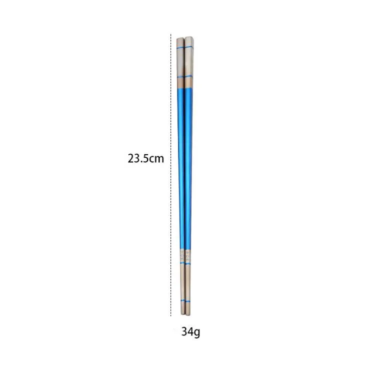 blue 304 палочки для еды из нержавеющей стали 6 цветов гальванизированные титановые противоскользящие палочки для еды зеркальные полированные палочки для еды - Цвет: blue