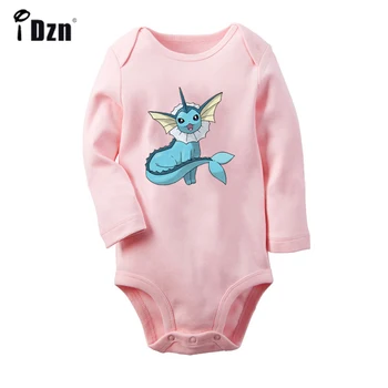 

Pokemon Ponyta Staryu Vaporeon Design Newborn Baby Boys Girls Outfits Jumpsuit Print Infant Bodysuit Clothes 100% Cotton Sets