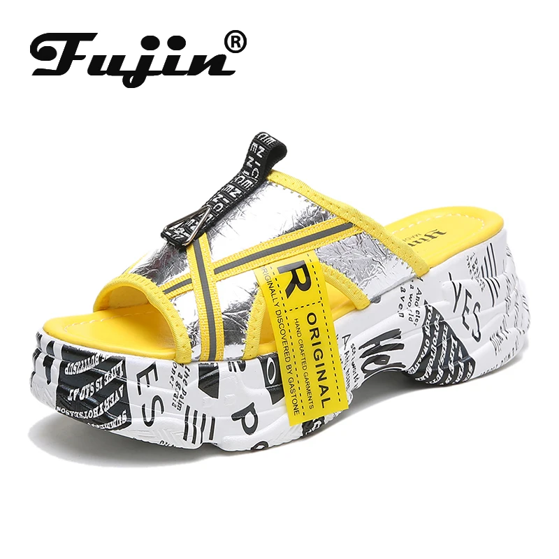 

Fujin Thick Bottom Ladies Slipper Dropshipping Women Summer New Casual Waterproof Table Shoes Pine Cake Female Summer Outdoor