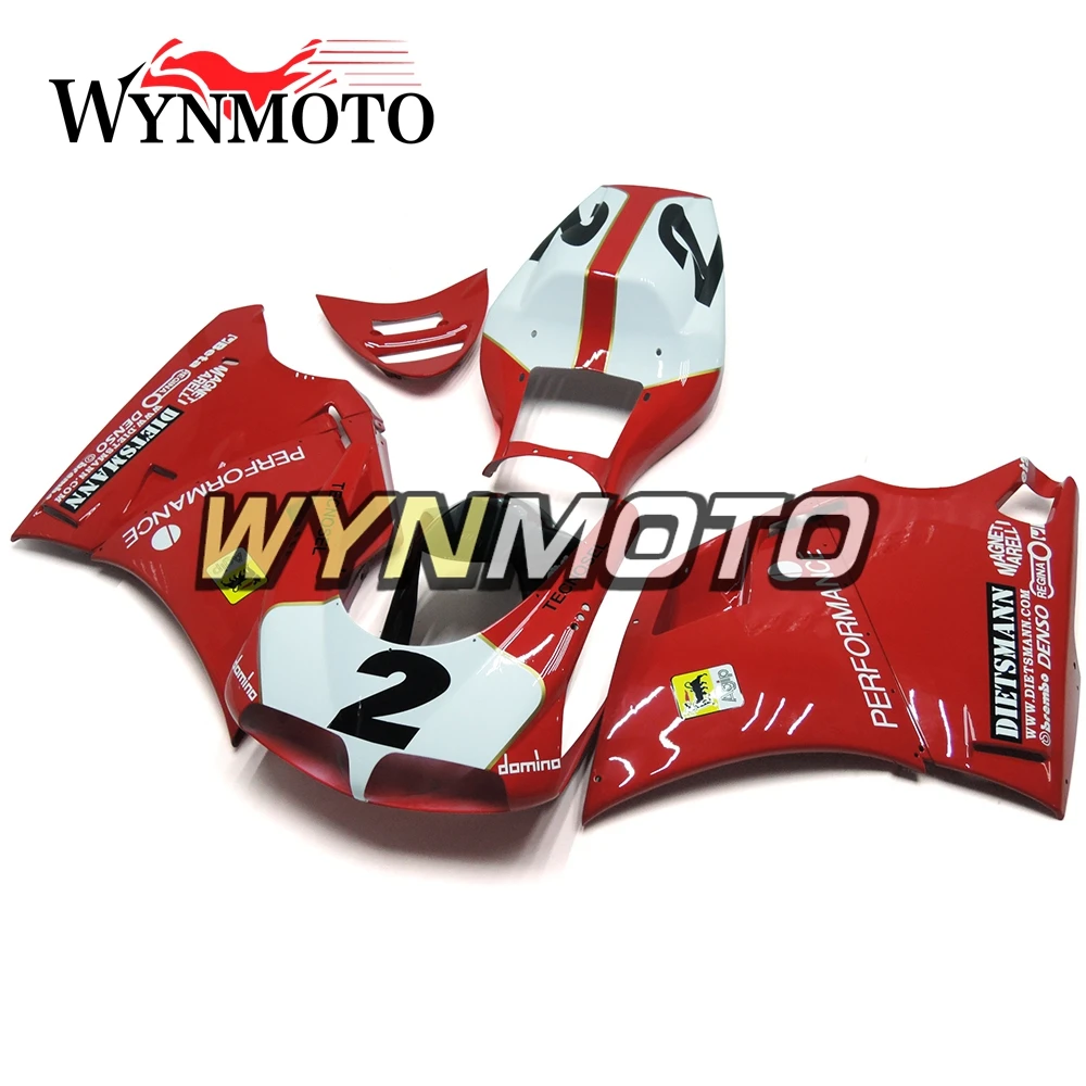 

Complete Motorcycle Gloss Red White Covers For Ducati 996 748 916 998 Monoposto 1996 - 2002 ABS Plastic Fairings Kit Cowlings