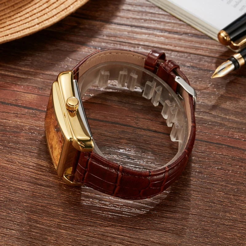 SEWOR 男性腕時計メカニカルハンド風メンズ革ストラップ長方形高級男腕時計スケルトン時計ボックス SWQ54 - AliExpress Watches