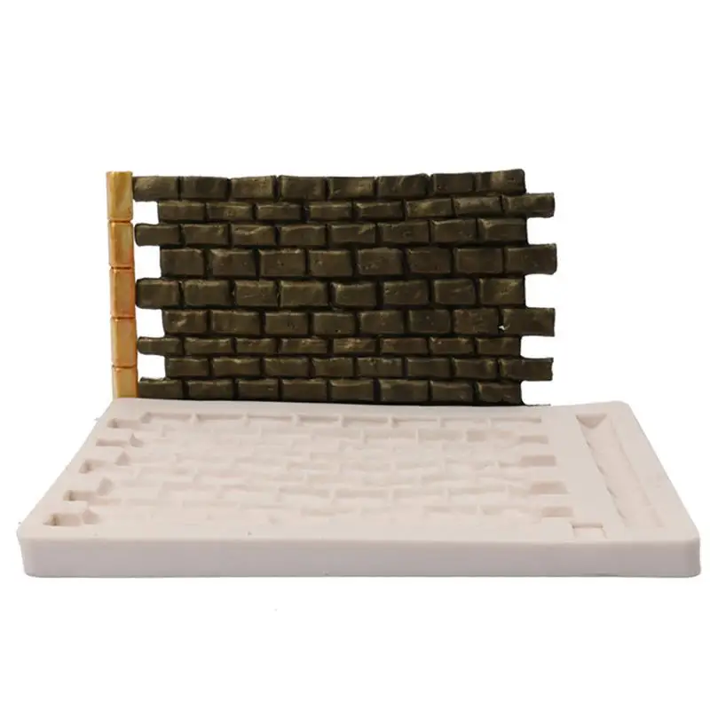 Стена камень силиконовая форма кирпичная стена шаблон форма для выпечки помадки украшения торта инструмент шоколадный Gumpaste Sugarcraft плесень