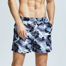 Новинка; Лидер продаж мужские с камуфляжным принтом плавательный Мужские Шорты для купания с эластичной резинкой на талии, быстросохнущая пляжные шорты летние спортивные серфинг шорты мужские