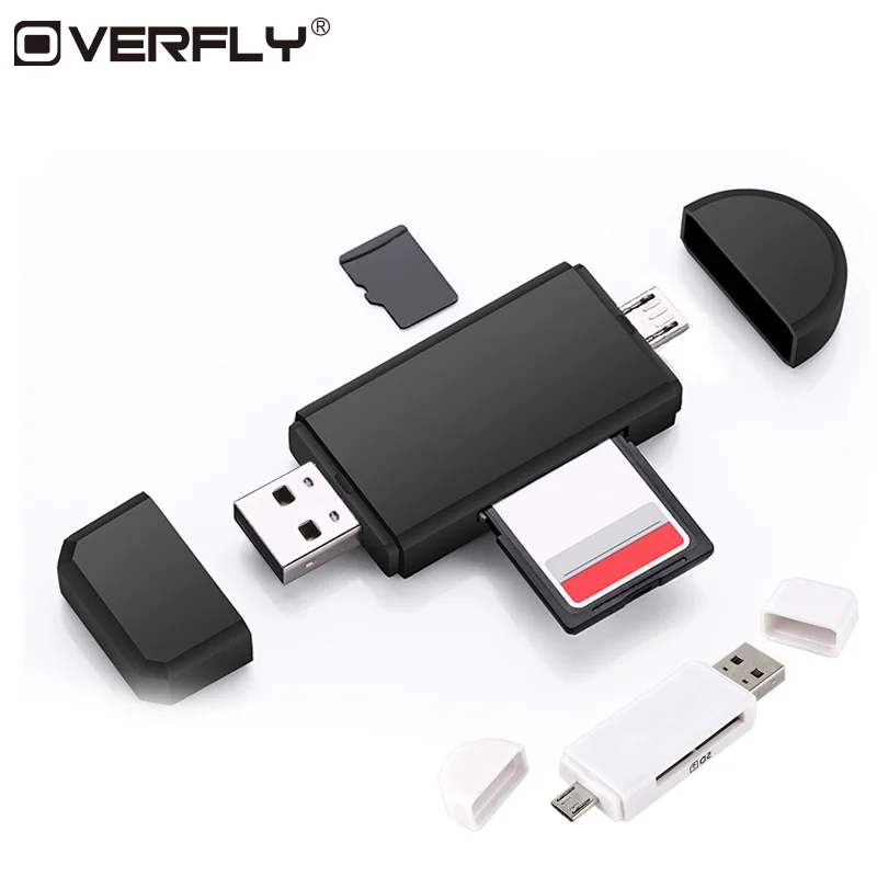 Пролет Micro USB к USB 2,0 OTG картридер высокоскоростной Универсальный OTG TF/SD для Android компьютер заголовки расширения