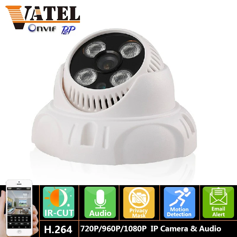 1080P Surveillance camera audio Plastic Dome 4pcs array led IP Camera 960p Security Camera 720p Network P2P Onvif cctv system