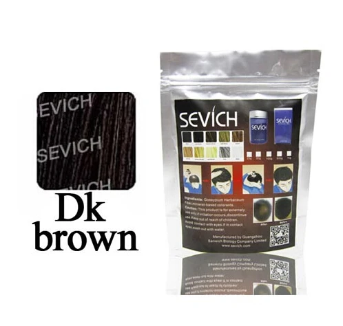 Пудры-консилеры с волокнами для заполнения волос, заполняющие волокна против истончения и потери волос, черные кератиновые волокна для волос, 100 г, 10 цветов - Цвет: DK BROWN