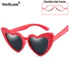 WarBLade-gafas de sol polarizadas para niños y niñas, lentes de sol infantiles con diseño de corazón de amor, Marco de seguridad Flexible ► Foto 3/5