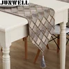 Современный Настольный бегун Junwell, цветной нейлоновый жаккардовый бегун, скатерть с кисточками, вышитая настольная дорожка ► Фото 1/6