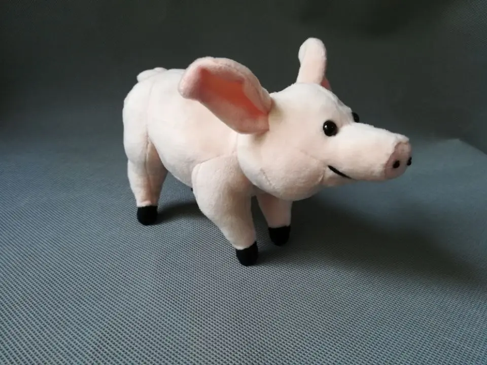 

lovely cartoon pink pig soft doll about 17cm standing pig plush toy Christmas gift h2075