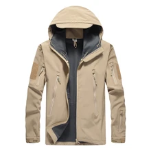 Tactical Jacket Men Military Fleece Warm Jacket Army SWAT Combat Soft Shell Waterproof Outerwear Clothing Winter Hooded Coat