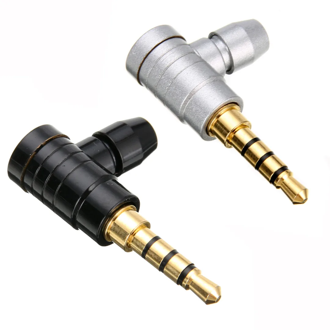 New 90 Degree Right Angle Male Jack Plug Audio Adapter L shape 3.5mm Stereo 4 Pole Audio Adapter Converter